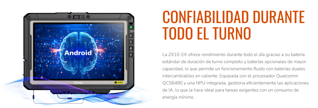 GETAC ZX10-EX Tablet Intrínsecamente Seguro ATEX e IECEx Zona 2/22